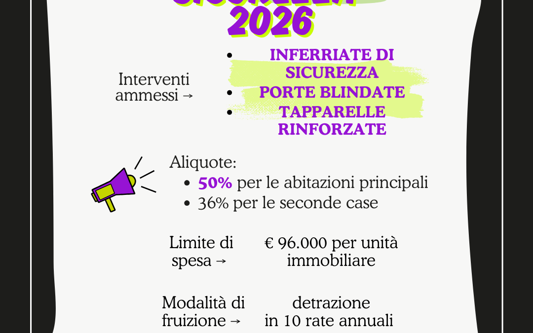 Bonus Sicurezza 2026